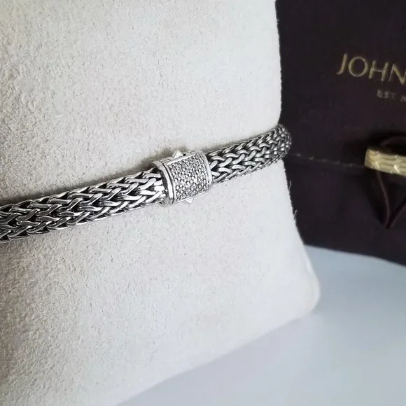 SOLD - JOHN HARDY Classic Diamond Collection Sterling Silver Bracelet - $1195 - Picture 8 of 8